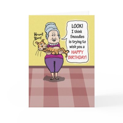 Happy Birthday - Message From the Cat Card by chuckink