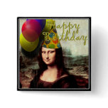 Happy Birthday Mona Lisa buttons