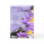 Happy Birthday Mum card with purple crocus