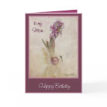 happy birthday  mum hyacinth and dragon fly cards