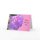 Happy Birthday Mum Pink Azalea Flower Photo Card