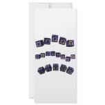 Happy Birthday Nancy toy blocks in blue. Greanancy Personalized Rack Card