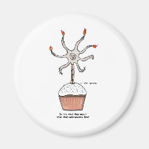 Happy Birthday Neuron Cupcake Fridge Magnet