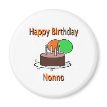 Happy Birthday Nonno Italian Grandpa Birthday Desi Refrigerator Magnet