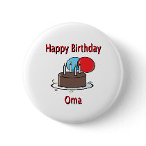 Happy Birthday Oma German Grandma Birthday Design Pinback Button