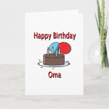Happy Birthday Oma German Grandma Birthday Design Cards