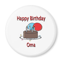 Happy Birthday Oma German Grandma Birthday Design Fridge Magnet