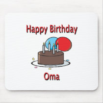 Happy Birthday Oma German Grandma Birthday Design Mouse Pads