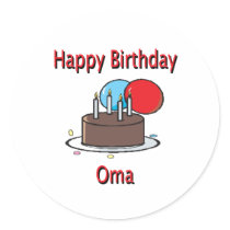 Happy Birthday Oma German Grandma Birthday Design Round Stickers
