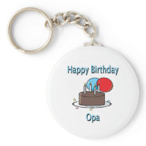 Happy Birthday Opa German Grandpa Birthday Design Keychains