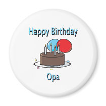 Happy Birthday Opa German Grandpa Birthday Design Fridge Magnets