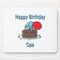 Happy Birthday Opa German Grandpa Birthday Design Mousepad
