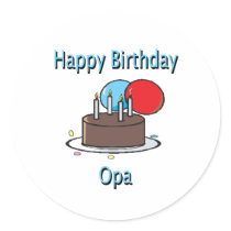 Happy Birthday Opa German Grandpa Birthday Design Sticker