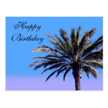 Happy Birthday palm tree Postcards