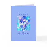 happy birthday, pansies blue cards