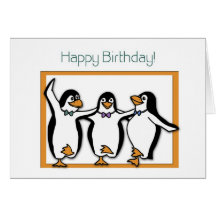 Happy Birthday Penguins Card