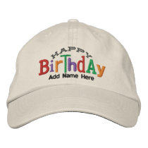 Happy Birthday Personalised Embroidery Hat