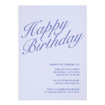 Happy Birthday Personalised Invites