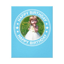 Happy Birthday Picture Frame in Blue Canvas Prints
