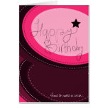 Happy Birthday pink greeting card