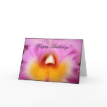 Happy Birthday Pink orchid greeting card