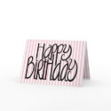 Happy Birthday Pink Stripes Card