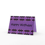 Happy Birthday purple and  black fractal cards