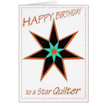 Happy Birthday Quilt Star Greeting Cards