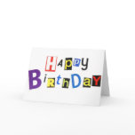 Happy Birthday Ransom Note Style Card