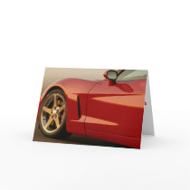 Happy Birthday Red Corvette Card