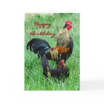 Happy Birthday Rooster and Hen cards