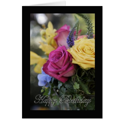 Happy Birthday roses Greeting Cards