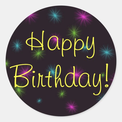 Happy Birthday! Round Stickers Zazzle