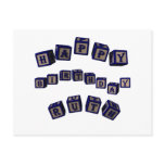 Happy Birthday Ruth toy blocks in blue. postcards