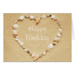 Happy Birthday Seashell Heart Card