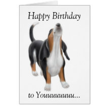 Happy Birthday Singing Basset Hound Dog Card