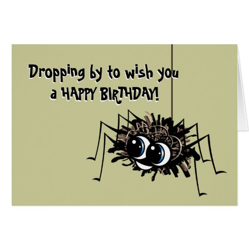 Happy Birthday Spider Greeting Card
