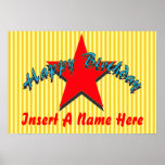Happy Birthday Star Poster posters