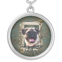 Happy Birthday - Stone Paws - Pug Necklace