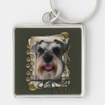 Happy Birthday - Stone Paws - Schnauzer Keychains