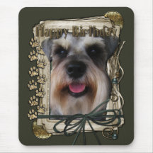 Happy Birthday - Stone Paws - Schnauzer Mouse Mats