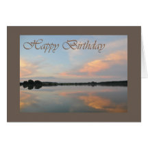 Happy birthday sunrise at the lake card