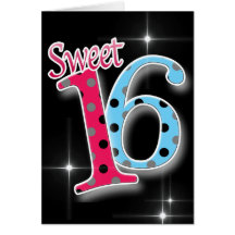 Happy Birthday Sweet Sixteen 16th Card