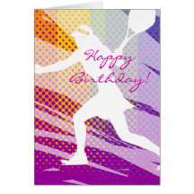 Happy Birthday Tennis Card  for women and girls