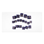 Happy Birthday Thomas toy blocks in blue photo cards