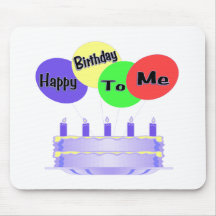 Happy Birthday To Me Cake & Balloons Mousemat