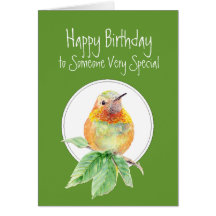 Happy Birthday to Someone Special, Hummingbird Card