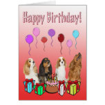 Happy Birthday With Four Spaniels Greeting Card