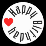 Happy Birthday with Heart stickers