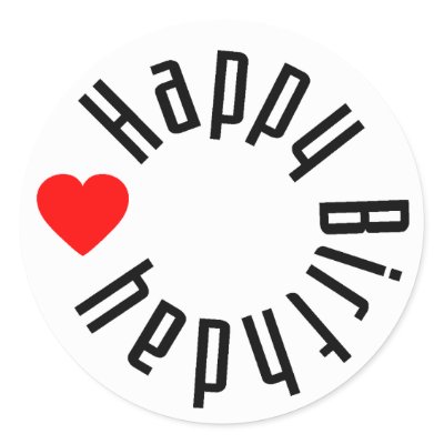 Happy Birthday with Heart Round Sticker by artberry